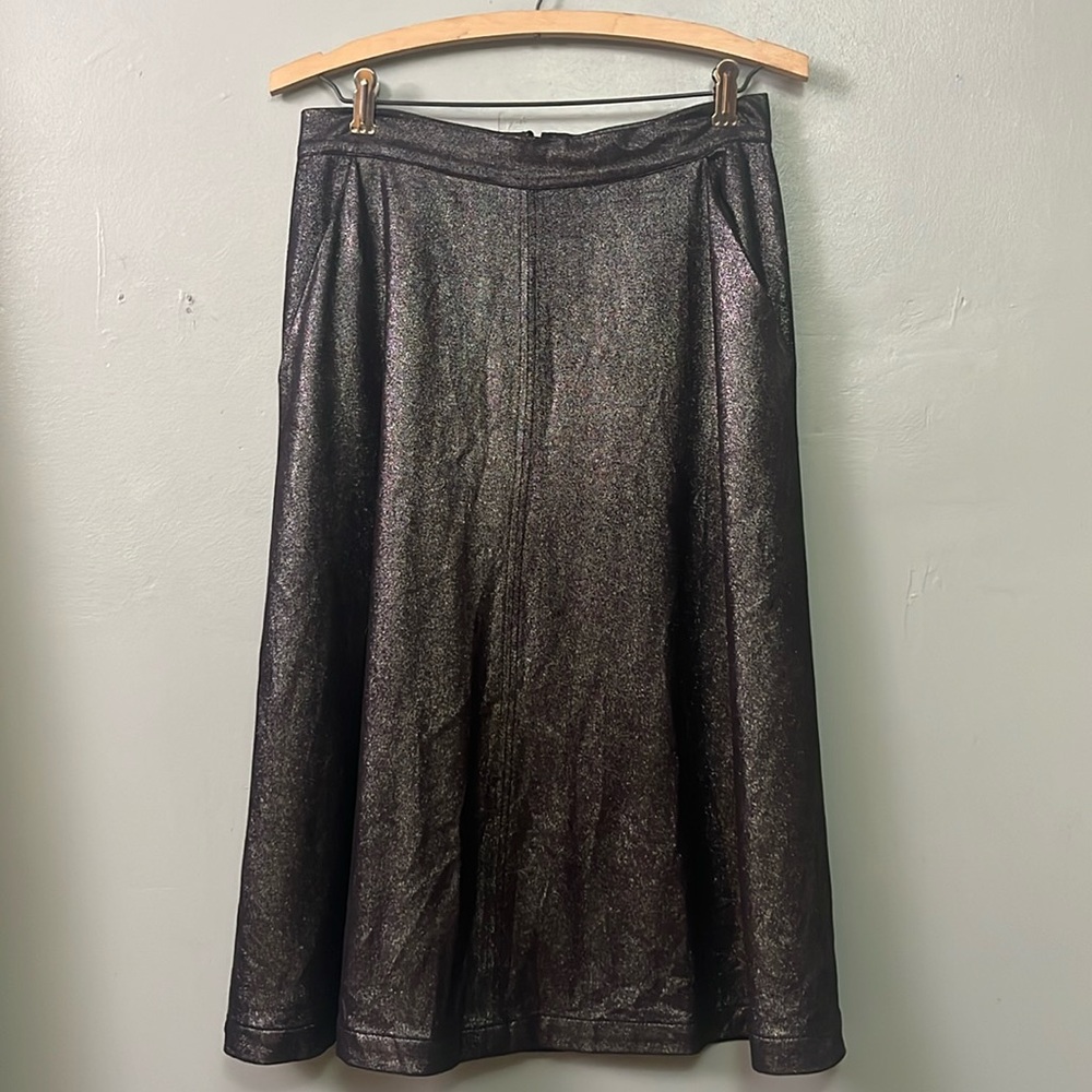 Re:Named Silver Glitter Midi Skirt